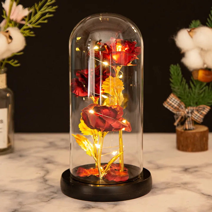 Galaxy Eternal Rose in Glass Dome