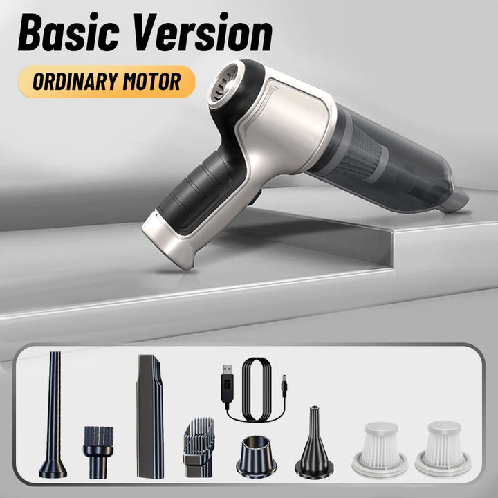 Portable Wireless Car Vacuum – 4-in-1 Handheld Cleaner with Powerful Suction for Home & Auto