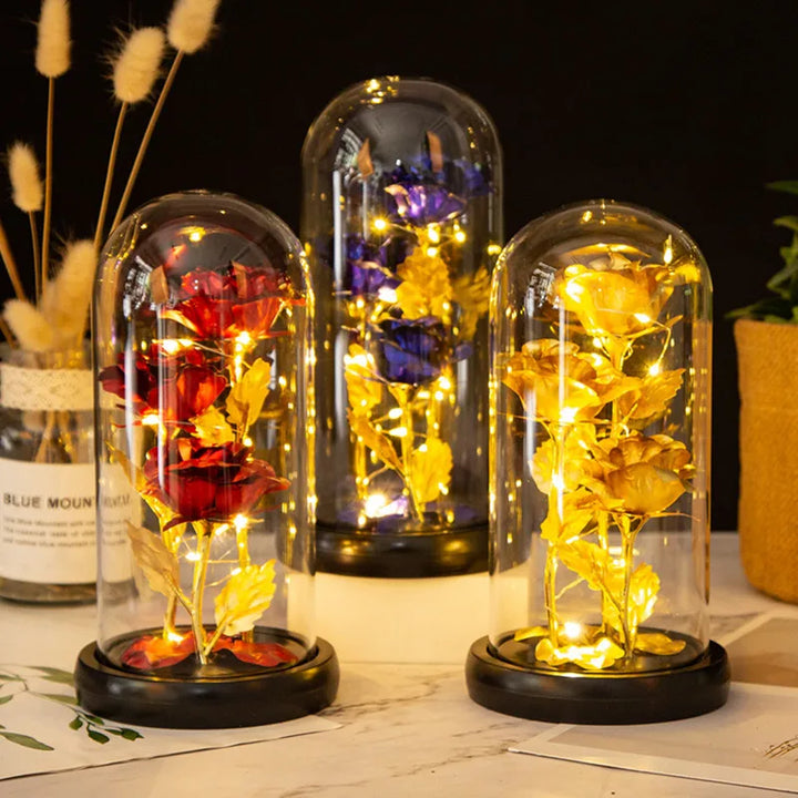 Galaxy Eternal Rose in Glass Dome