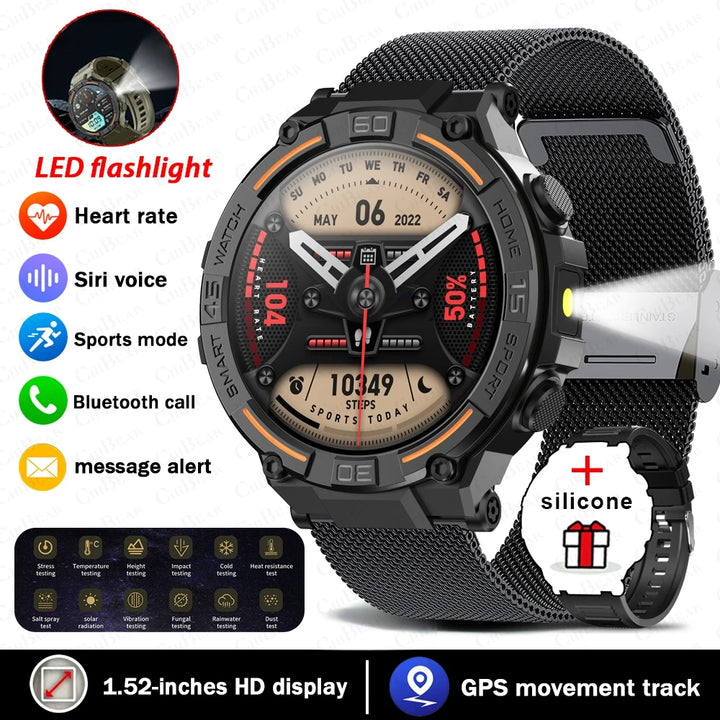 Men’s Waterproof Smartwatch with Bluetooth Calls & Fitness Tracking