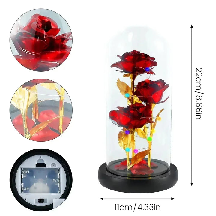 Galaxy Eternal Rose in Glass Dome